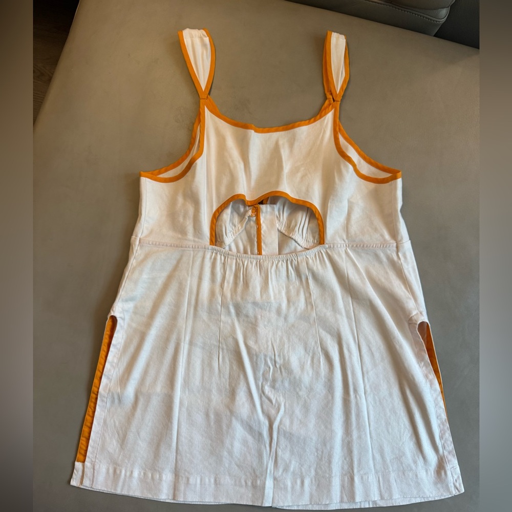 Anthropologie Linen Cutout Button-Front Tank - Picture 6 of 10